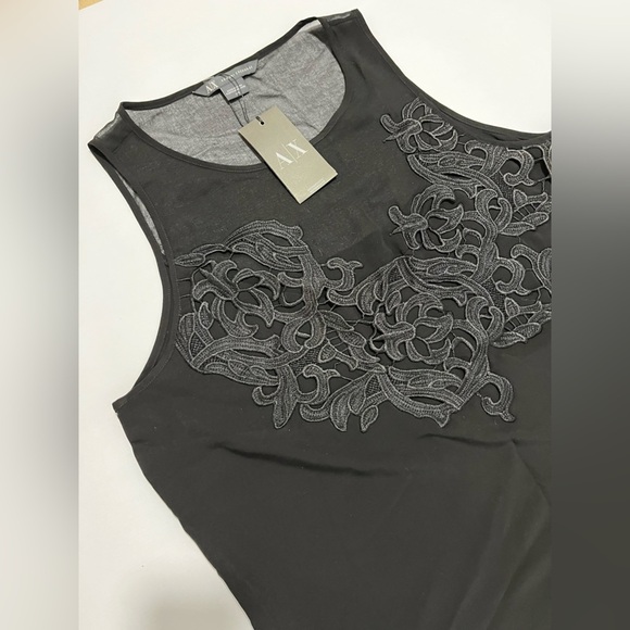 NWT - Armani Exchange lace appliqué blouse - size L - Picture 3 of 14